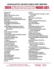 Fall Food Roundup Needs List